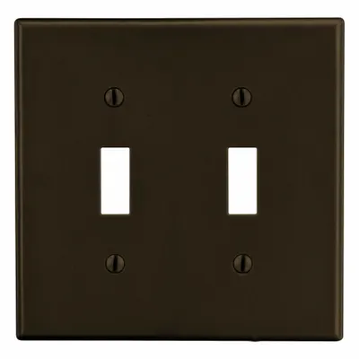 HUBBELL Wall Plate: Toggle, 2 Gang, Brown - General Purpose Wall Plates