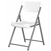This folding chair combines a steel frame with a platinum plastic seat, rated for a 350 lb weight capacity. Suitable for break rooms, training areas, and temporary workstations requiring portable seating