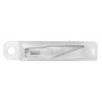 WESTCOTT Hobby Knife Blades: 1 in Blade Lg, Steel, 1/4 in Blade Wd, 13970, Angled, 10 PK (MPN 13972)
