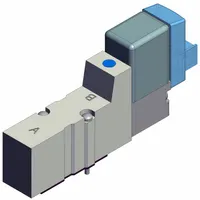 Solenoid Air Control Valve: Five-Way / Two-Position, SYJ3000, Single Solenoid, 12V DC, Plug-In (MPN SYJ3140-6LOZ)