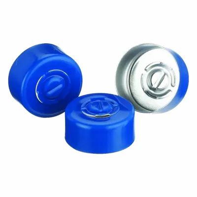 WHEATON Lab Bottle Caps: 13 mm Dia, Blue, Aluminum, Unlined, 1,000 Closures Included - Snap On Bottle Caps