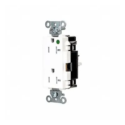 HUBBELL Receptacle: Hospital Grade, Decorator Duplex, 5-20R, White, 125V AC, 20 A - General Purpose Receptacles
