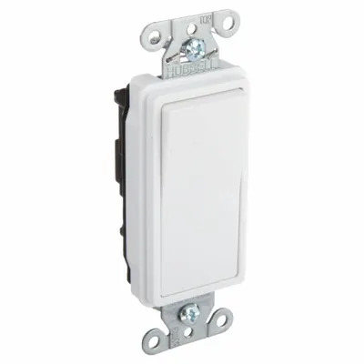 BRYANT Wall Switch: Rocker Switch, 3-Way, Maintained, White, 120/277V AC - Rocker Wall Switches