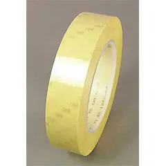Polyester film electrical tape with rubber adhesive, 1.97 mil thick. Provides abrasion resistance and electrical insulation for motor leads, coil winding, and cable bundling. Yellow color for identification. Supplied in a 72-pack of 1/2-inch-wide by 72-yard rolls.