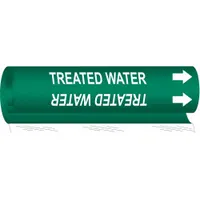 Pipe Marker: Treated Water, Green, White, Fits 1/2 to 1 3/8 in Pipe O.D., 1 Pipe Markers (MPN 5775-O)