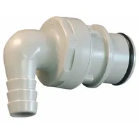 This polypropylene quick-disconnect tube fitting features a barbed x barbed connection for 1/2 in ID tubing. The gray polypropylene construction provides corrosion resistance for fluid transfer applications. Suitable for use in water treatment, chemical processing, and food handling systems