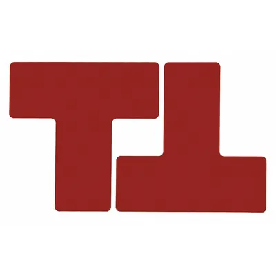 BRADY Floor Marking Tape: T, Solid, Red, No Legend, 3 in x 8 in, 8 mil Tape Thick - T-Shaped Floor Marking Tape