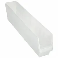 QUANTUM STORAGE SYSTEMS Shelf Bin: 23 5/8 in Overall Lg, 4 1/8 in x 6 in, Clear, Nesting Capable (MPN QSB205CL)