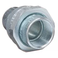APPLETON ELECTRIC Straight Union - Conduit to Box: Steel, Electroplated, 1/2 in Trade Size (MPN UNY50NR)