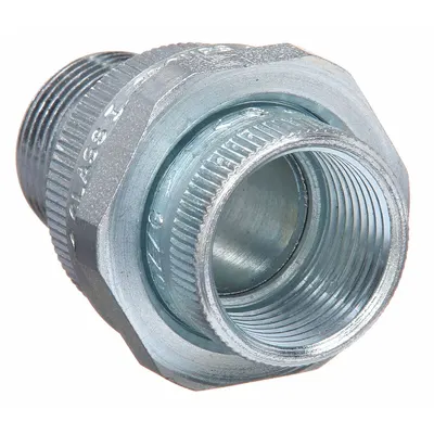 APPLETON ELECTRIC Straight Union - Conduit to Box: Steel, Electroplated
