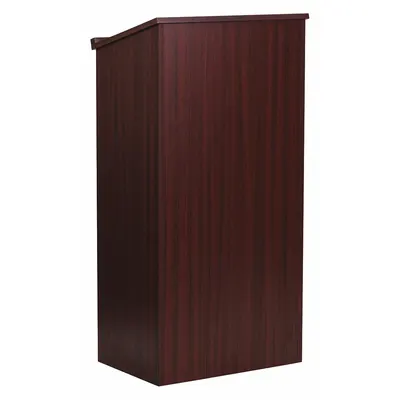 FLASH FURNITURE Stationary Melamine Lectern, Mahogany, 45 3/4 in H x 23 in W - Lecterns