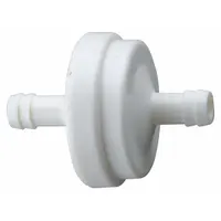 Cellulose media in-line fuel filter with 1 5/16 in outside diameter and 1 3/4 in overall height. Designed for Ford trucks to remove contaminants from diesel or gasoline, protecting the engine's fuel system