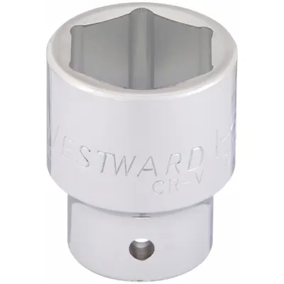 WESTWARD Socket: SAE, 3/4 in Drive Size, 1 11/16 in Socket Size, 6-Point, Std, Chrome - 3/4" Drive Hand Sockets