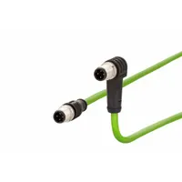 METZ CONNECT M12 Cable: Cat5/PROFINET, M12 Plug Male Straight x M12 plug Male Right Angle, 10 m Lg (MPN 142M1D19100)