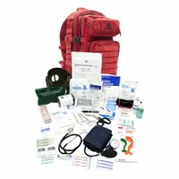 Backpack Responder Kit: 206 Components, Nylon, Bag, Red, No Medication Included, Nylon (MPN FA138R-ADV-GR)