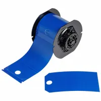 Pre-Cut Label Stock Roll: 5 3/4 in x 3 1/4 in, Polyester, Blue, Indoor/Outdoor, 100 Tags per Roll (MPN B30-255-851-BLUE)
