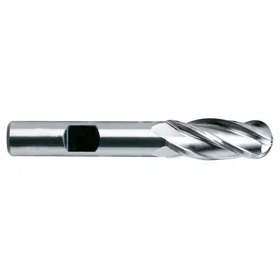 YG-1 Ball End Mill: Cobalt, TiN Coated, 4 Flute, 1/2" Mill Dia, 1-1/4" LOC - General Purpose Cobalt Ball End Mills