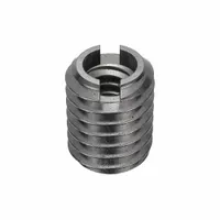Steel heavy-wall self-locking thread insert with #4-40 internal thread size and #10-32 external thread size. Coarse thread type, compatible tap size #10-32, external thread fit 2A, internal thread fit 2B. Supplied in a 10-pack. Used to repair or reinforce stripped threads in metal assemblies