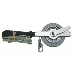 This 33 ft steel gauging tape is designed for measuring remaining liquid (innage) in tanks containing light liquids. It features a swivel snap tip, SAE inch graduations, and a grounding strap for top-to-bottom outage measurement.