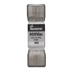 Midget, fast-acting, non-indicating cylindrical fuse rated 5 A, 600 V AC. Body size 13/32 in x 1 3/8 in. Used for overcurrent protection in control panels, motor starters, and lighting systems requiring quick response to faults.