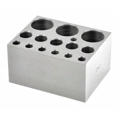 OHAUS Modular Block: Anodized Aluminum, 1 7/8 in Overall Wd, 2 3/4 in Overall Lg - Dry Bath Blocks