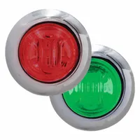 MAXXIMA Clearance Marker Light: Clearance Light, LED, Round, Surface Mount, Green/Red, Hole, IP67 (MPN M09340RG-DC)