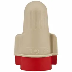 Twist-on wire connectors for splicing and terminating electrical wires in junction boxes, lighting fixtures, and control panels. Accommodate wire sizes 22 AWG to 8 AWG at 600 V, with a maximum combination of (5) 12 AWG and minimum of (2) 18 AWG. Supplied in a pack of 25,000.
