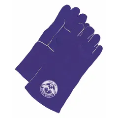 These stick welding gloves feature a cowhide leather palm and wing thumb style for dexterity. The gauntlet cuff provides forearm protection. Suitable for heavy-duty welding tasks in fabrication, maintenance, and repair. Sold as a single pair.
