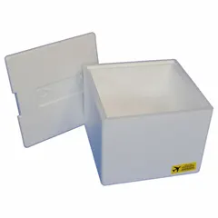 This insulated shipping kit consists of a corrugated cardboard outer box and a 0.75 in thick Styrofoam insert. The white, 2-pack design provides thermal protection for temperature-sensitive items during transit. Suitable for shipping perishable goods, pharmaceuticals, or other products requiring temperature stability.
