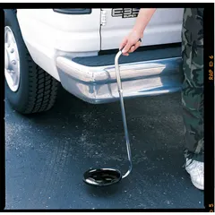 Standard inspection mirror with an 8-inch diameter round acrylic mirror. Features a PVC handle. Used for visual inspection of hard-to-reach areas in maintenance, automotive repair, and facility management.