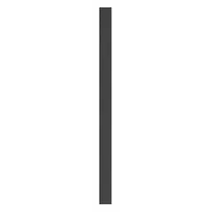 This pilaster is designed for use in commercial bathroom partitions, providing structural support between stalls. It measures 82 inches in height, 5 inches in width, and 3/4 inch in thickness. The black matte finish and resin impregnated kraft paper inner core offer moisture resistance suitable for public restroom environments.