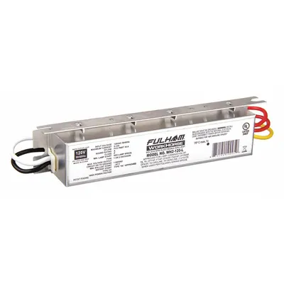 FULHAM Fluorescent Ballast: 120V AC, 1/2 Lamps Supported, 5 1/2 in Overall Lg - Instant Start Electronic Fluorescent Ballasts