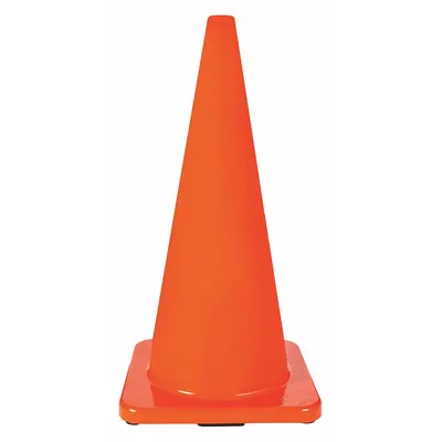 OEM Traffic Cone, 28 in, Orange, Non-Reflective PVC, Blank - Traffic Cones for Roadway Use