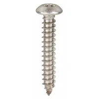 Tamper Resistant Screw: #8 Size, 1/2 in Lg, Stainless Steel, Plain, Button, 25 PK (MPN 91340)