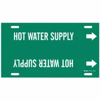 Pipe Marker: Hot Water Supply, Green, White, Fits 8 to 9 7/8 in Pipe O.D., 1 Pipe Markers (MPN 4338-G)