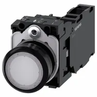 SIEMENS Illuminated Push Button: Illuminated, Flush Profile, Non-Metallic, 22 mm, 1NO/1NC (MPN 3SU1102-0AB60-1FA0)