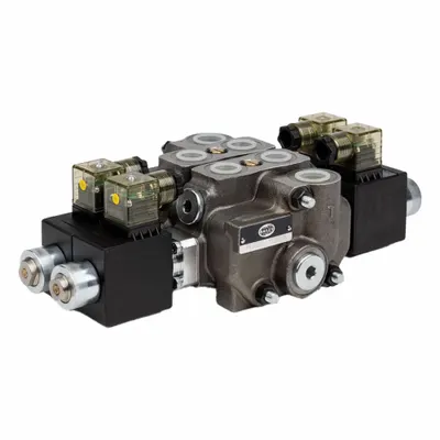 HYDRO CUSTOM Hydraulic Manifold Valve: Four-Way / Three Positions - Stack Valve Working Sections