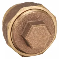 Wrot copper and bronze tube fitting for drain, waste, and vent systems. Provides access for clearing blockages in 2-inch CTS copper tubing. Features a female threaded plug connection