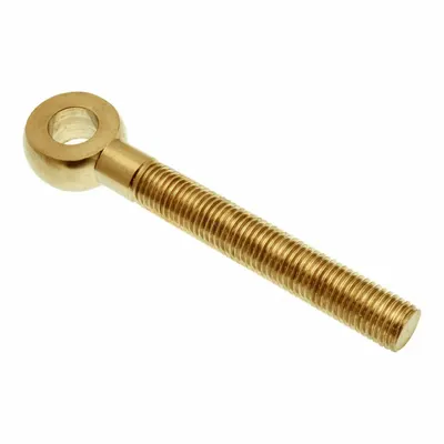 AMPG Fixed Rod End: Brass, Plain, 8 in Hole Center-to-End Lg, Right Hand - Brass Male Threaded Fixed Rod Ends