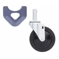 METRO Swivel Stem Caster: 5 in Caster Wheel Dia, Swivel, Rubber, 6 3/32 in Caster Mounting Ht, Steel (MPN 5MX)
