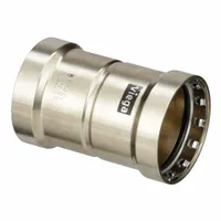 Copper or bronze press-fit coupling body for connecting dissimilar materials in piping systems. Features 2 in CTS x 2 in pipe size with press-fit x press-fit ends. Suitable for use in plumbing, HVAC, and process line applications where secure transitions between different tube materials are required