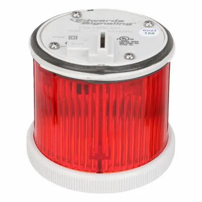 EDWARDS SIGNALING Tower Light Module: Flashing/Steady, 120V AC, Red, 70 mm Overall Dia - Multimode Light Modules