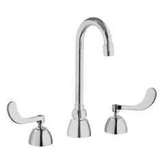 Cast brass widespread deck-mounted kitchen faucet with two handles. Designed for commercial or residential kitchens requiring high-arc water delivery. Part of Series 786.