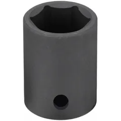 This 1/2" drive impact socket is designed for use with impact tools to tighten or loosen metric fasteners. The 33 mm, 6-point configuration provides a secure grip on bolt heads and nuts. Its standard-length, non-thin-wall construction suits general-duty fastening tasks in automotive, heavy equipment, and industrial settings.