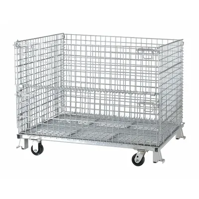 NASHVILLE WIRE Collapsible Bulk Container: 36.4 cu ft, 48 in x 40 in x 44 in - Collapsible Wire Bulk Containers