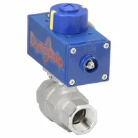 DYNAQUIP CONTROLS Pneumatically Actuated Two-Way Ball Valve: 3/4 in, Stainless Steel, FNPT x FNPT (MPN P2S24AJDA032A)