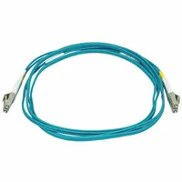 MONOPRICE Fiber Optic Patch Cord: Multi-Mode, 2 m Lg, LC End 1, LC End 2, Aqua, PVC, 2 Fiber Count (MPN 6386)