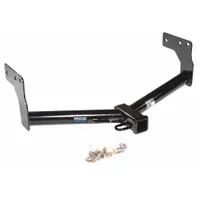 Steel step bumper hitch with powder-coated finish. Designed for Mazda CX-9, supports 4,000 lb gross trailer weight and 400 lb tongue weight. No drilling required for installation. Suitable for towing trailers, boats, or campers