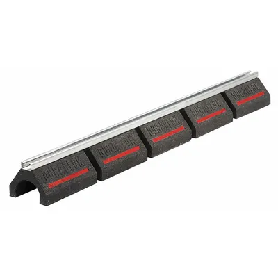 DURA-BLOK Pipe Support Block: Rubber Base, Electroplated Cast Iron, 6 in Overall Lg - Support Blocks with Strut Channel