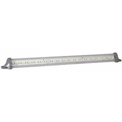 This compact courtesy light from MAXXIMA features a clear rectangular LED lens and wire leads for surface mounting. It operates on 12.8V DC and is suited for undercarriage or accent lighting on vehicles, trailers, and equipment, providing low-profile illumination for safety or visibility in industrial and mobile applications.
